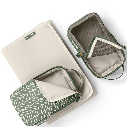 Skip Hop Diaper Bag Backpack: Forma, Multi-Function Baby Travel Bag with Changing Pad & Stroller Attachment, Sage