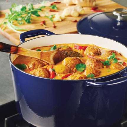 Tramontina Covered Round Dutch Oven Enameled Cast Iron 6.5-Quart Gradated Cobalt, 80131/076DS