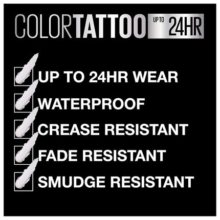 Maybelline New York Color Tattooup to 24HR Longwear Waterproof Fade Resistant Crease Resistant Blendable Cream Eyeshadow Pots Makeup, Chill Girl, 0.14 oz.