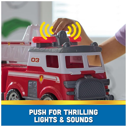 Paw Patrol Ultimate Rescue Fire Truck with 2 Ft. Ladder, Lights, Sounds, a Mini Toy Car, Chase, Marshall & Skye Figures, Toys for Boys & Girls Ages 3+