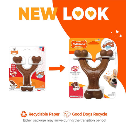 Nylabone Ergonomic Hold & Chew Wishbone Power Chew Durable Dog Toy Small - Up to 25 lbs.