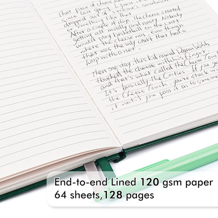 3 Pack Notebooks Journals Bulk with 3 Black Pens, Feela A5 Hardcover Notebook Classic Ruled Lined Journal Set with Pen Holder for Work Business Journaling Note Taking, 120 GSM, 5.1”x8.3”, Dark Green