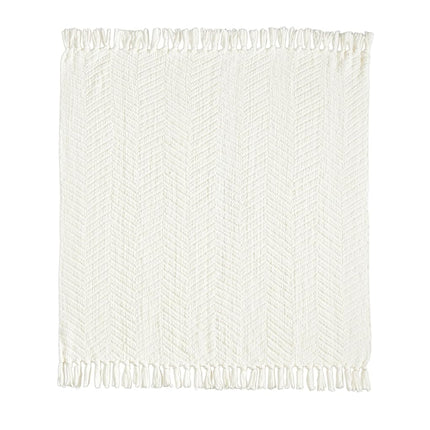 CREVENT Knitted Decorative Throw Blanket for Couch Sofa Chair Bed, Soft Breathable Lightweight for Spring Summer Fall (127x152cm Ivory)