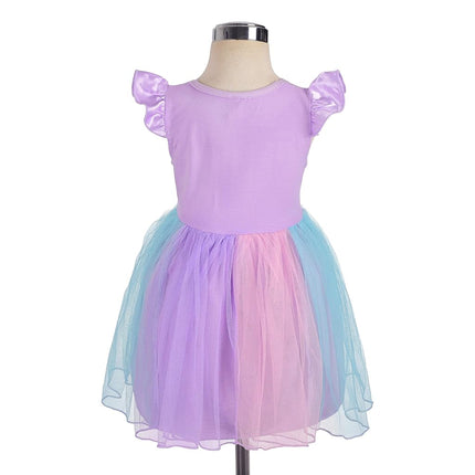 Dressy Daisy Princess Mermaid Dress Up Clothes Halloween Fancy Party Tulle Skirt Summer Outfit for Toddler Girls Size 4, 149