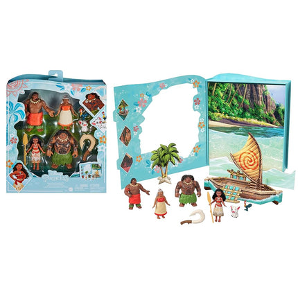 Disney Princess Toys, Moana Story Pack with 6 Key Characters, Small Dolls, Figures and Accessories Inspired by Disney Movies, Gifts for Kids