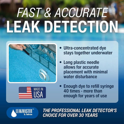 Leakmaster BLUEDYE8OZ Pool DYE Leak Detection, Blue