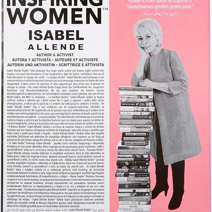 Barbie Inspiring Women Doll, Isabel Allende Collectible with in Red Dress with Book Accessory & Pet, HRM45