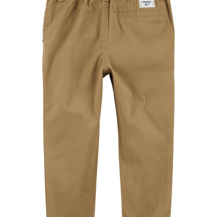 OshKosh B'Gosh Unisex Kid's Slim Stretch Chino Pants Trouser, Dark Khaki, 12 Months