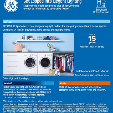 GE Refresh HD Daylight 60W ST19 Bulbs Loop Filament (2 Pack)