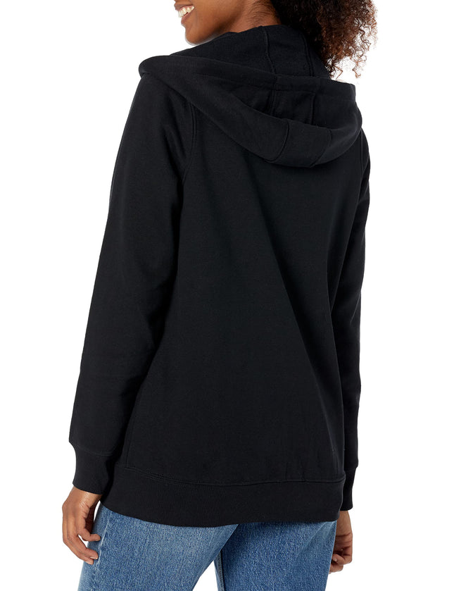 Sweat à capuche zippé en molleton épais Dickies pour femme, noir tricoté, très grand
