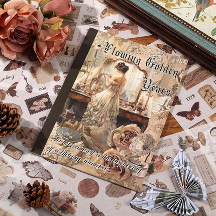 Auguro Vintage Ephemera Sticker 24 Sheets 480 precut washi Stickers Paper Journal Stickers for Adults Junk Journal Sticker Book Scrapbooking Supplies