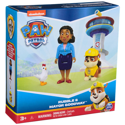 Figuras de Rubble de la Patrulla Canina, la alcaldesa Goodway y Chickaletta, juguetes para niños y niñas de 3 años en adelante
