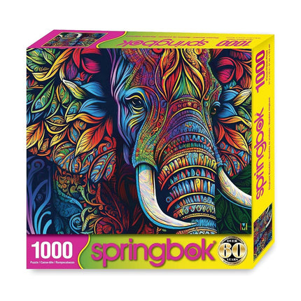 Springbok Elephant Mandala 1000 Piece Jigsaw Puzzle for Adults - Unique Cut Pieces - Made in USA