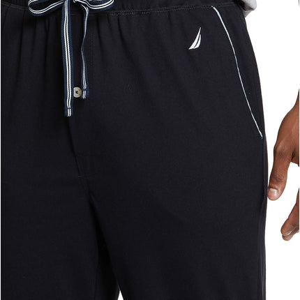 Nautica Men's Soft Knit Sleep Lounge Pants Pyjama Bottoms, True Black, M