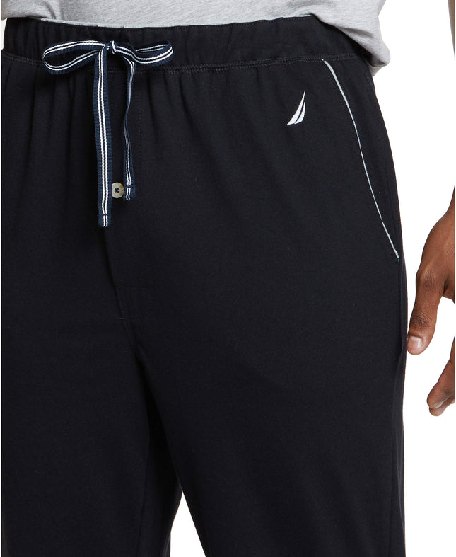 Nautica Men's Soft Knit Sleep Lounge Pants Pyjama Bottoms, True Black, M