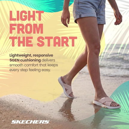 Skechers Women's ON-The-GO 600 Dainty Sandals, Rose Gold, 2 UK Wide