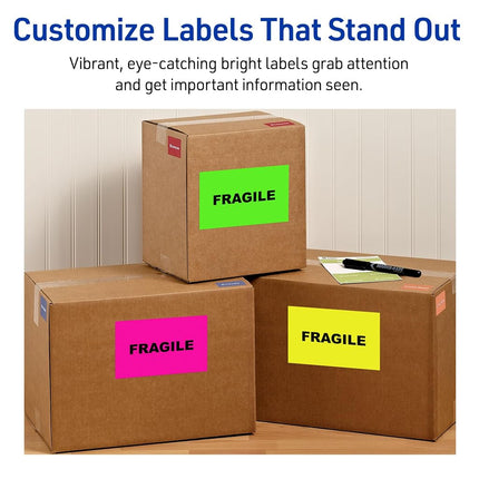 Avery Neon Shipping Labels for Laser Printers, 5-1/2" x 8-1/2", 200 Green Labels (5952)