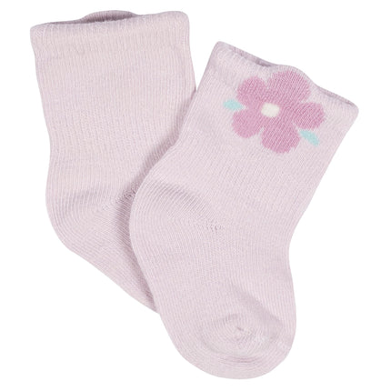 Gerber Unisex Baby 8-Pair Wiggle-Proof Sock, Lavender Garden, 3-6 Months