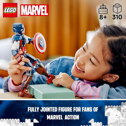 LEGO® Super Heroes Marvel Captain America Construction Figure 76258 Building Toy Set,Avengers Collection, Play and Display Superhero Bedroom Accessory