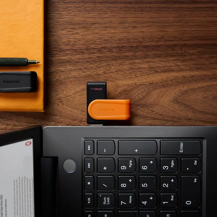 Kingston DataTraveler Exodia S USB Flash Drive - 128GB - USB 3.2 Gen 1 - USB Type A - Black/Turquoise - DTXS/128GB