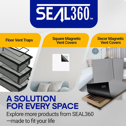SEAL360 Magnetic Vent Covers (3-Pack), Pockets for Complete Seal, 7.5" X 14" for Floor, Wall, or Ceiling Vents and Air Registers, for RV, Home HVAC, AC and Furnace Vents, Vent Not Included