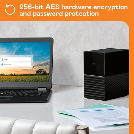 WD 28TB External Hard Drive My Book Duo Desktop RAID, USB 3.1, with Password Protection and Auto Backup Software - WDBFBE0280JBK-NESN