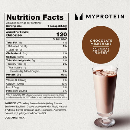 Myprotein Impact Whey Protein Powder, 2.2 Lbs (29 Servings) Chocolate, 22g Protein & 5g BCAA Per Serving, Shake for Superior Performance