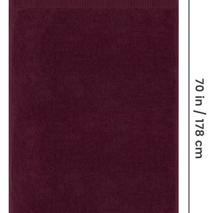 Toallas Utopia - Sábana de baño jumbo de lujo (35 x 70 pulgadas, Burdeos) - Toalla de baño extra grande de 600 GSM 100% algodón hilado en anillos, altamente absorbente y de secado rápido - Toalla de calidad hotelera supersuave (paquete de 2)