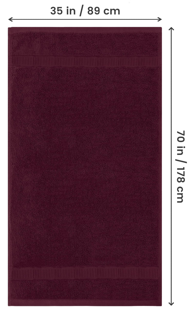 Utopia Towels - Luxurious Jumbo Bath Sheet (35 x 70 Inches, Biurgundy) - 600 GSM 100% Ring Spun Cotton Highly Absorbent and Quick Dry Extra Large Bath Towel - Super Soft Hotel Quality Towel (2-Pack)