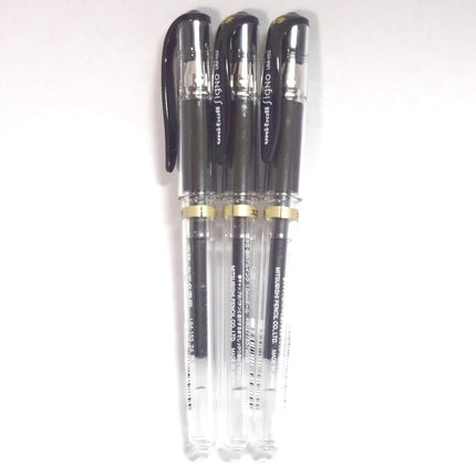 Uni-Ball Signo Broad Point Gel Impact Pen Black Ink, 3 pens per Pack (Japan import) [Komainu-Dou Original Package]
