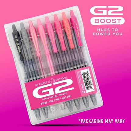 Pilot G2 Premium Gel Roller Pens, NEW Mean Girls Movie-Inspired 8 Pack Pouch, Fine Point 0.7 mm, Assorted