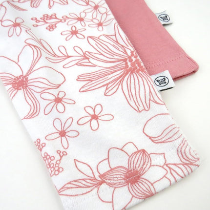 HonestBaby Multipack Harem Pants Roomy Fit Pull on Bottoms 100% Organic Cotton for Infant Baby Boys, Girls, Unisex, Sketchy Floral Pink, 6-9 Months