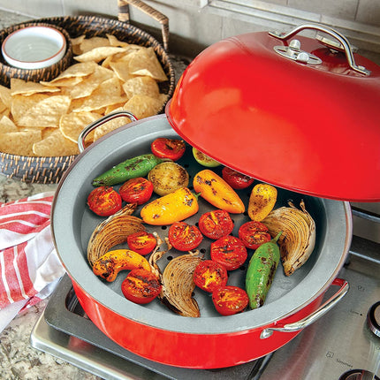 Nordic Ware 36556 Stovetop Kettle Smoker, One, Red