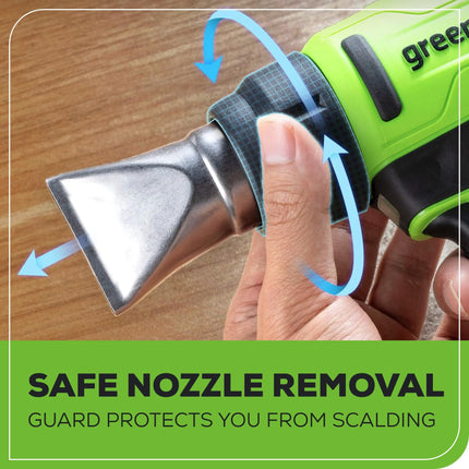 Greenworks 24V Cordless Heat Gun Kit, 4.0Ah Battery & Charger Included - Hot Air Tool, Max to 1000℉/538℃ with 3 Nozzles for Home, Garage, Outdoors