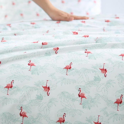 Tommy Bahama - Queen Sheet Set, Cotton Percale Bedding Set, Super Soft and Cozy Home Decor, Oeko-Tex Certified (Flamingo Santa Red, Queen)