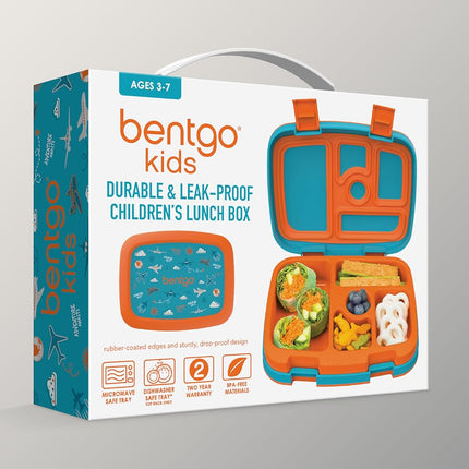 Bentgo® Kids Prints Leak-Proof, 5-Compartment Bento-Style Kids Lunch Box - Ideal Portion Sizes for Ages 3-7, Durable, Drop-Proof, Dishwasher Safe, & Made with BPA-Free Materials (Planes)