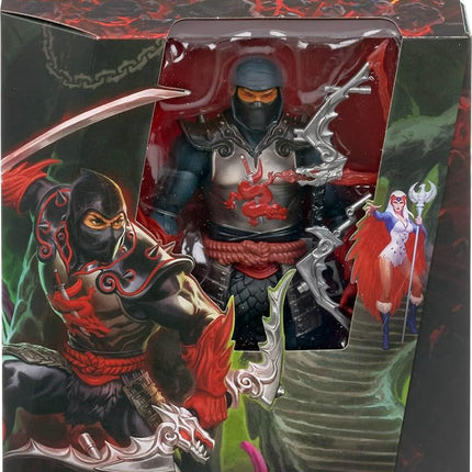 Masters of the Universe Masterverse Ninja Action Figure, 30 Points of Movement, 7" Motu Toy, Deluxe Design, Armor and Weapon Accessories, JBP82