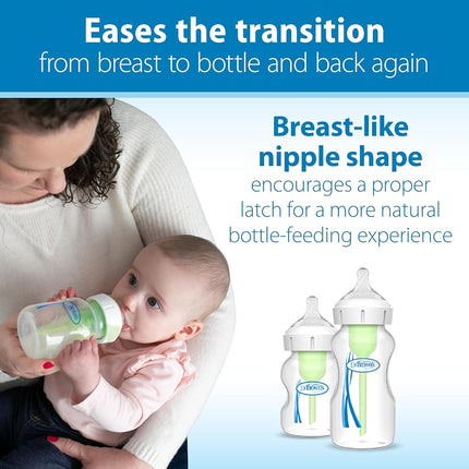 Dr. Brown’s Natural Flow® Level 1 Wide-Neck Baby Bottle Silicone Nipple, Slow Flow, 0m+, 100% Silicone Bottle Nipple, 6 Pack