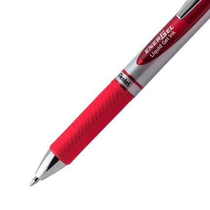 Bolígrafo de gel líquido retráctil EnerGel RTX Trazo medio 2/Paq-Rojo