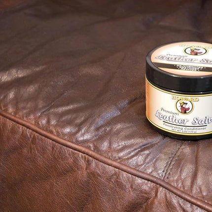 HOWARD PRODUCTS LS0006 Premium Leather Salve Conditioner, 170g - Renews Old Leather, Protects New Leather, Deep Penetrating Formula with Purified Lanolin, Neatsfoot, Coconut Oil, Beeswax