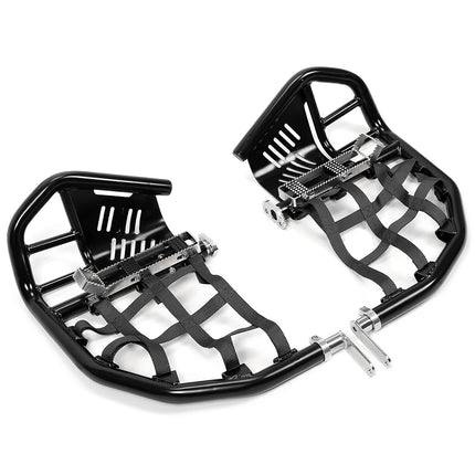 ALMULOO Nerf Bars Foot Pegs with Heel Guard, Compatible with 1999-2024 Honda 400EX 400X (Black Nerfs & Black Nets)