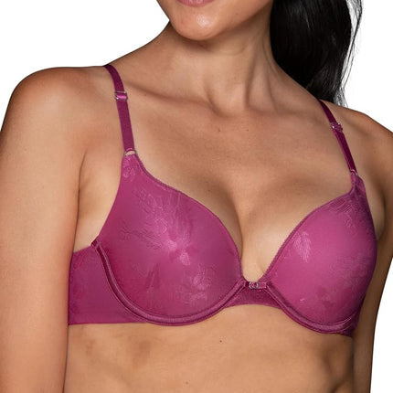 Vanity Fair Women's Ego Boost Add Push Up Bra (+1 Cup Size), Underwire - Wild Berry Jacquard, 34C