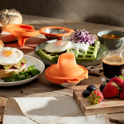 Lékué Poached Pod Maker, Orange, Pack of 2