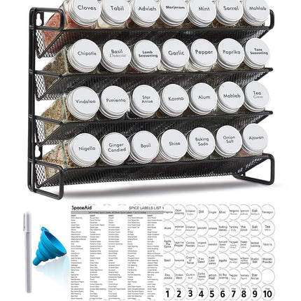 SpaceAid Spice Rack Organizer with 28 Spice Jars, 