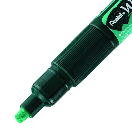 Pentel Arts Wet Erase Chalk Marker, Ideal on Blackboards and Windows, Small Chisel Tip, Green Ink, SMW26-D, Box of 12