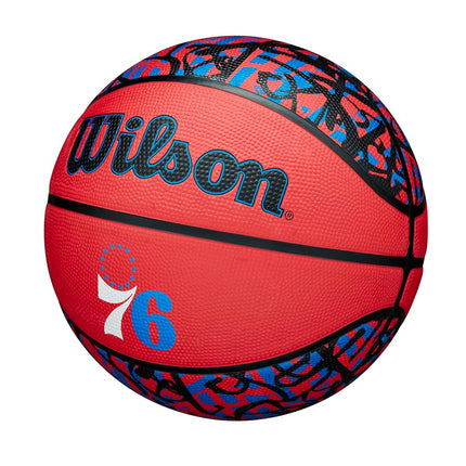 WILSON NBA Team Graffiti Basketball - Philadelphia 76ers, Size 7-29.5"