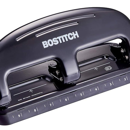 Bostitch Office EZ Squeeze 20 Sheet Standard 3 Hole Punch, Metal Construction, Silver/Black (HP20)