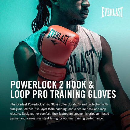 Everlast Unisex Powerlock Training Gloves Red 14oz