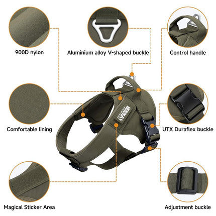 EXCELLENT ELITE SPANKER Nylon Military Patrol Dog Vest Harness Adjustable