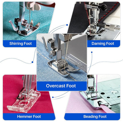 Professional Domestic 52 PCS Sewing Machine Sewing Foot Presser Foot Presser Feet Set for Brother, Singer, Babylock, Janome, Elna, Toyota, New Home, Simplicity and Kenmore Low Shank Sewing Machines